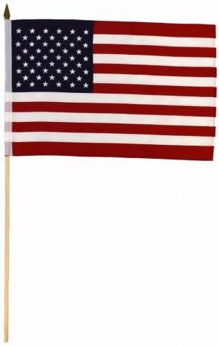 USA 12x18in Grave Marker Stick Flag - 1 dozen pack