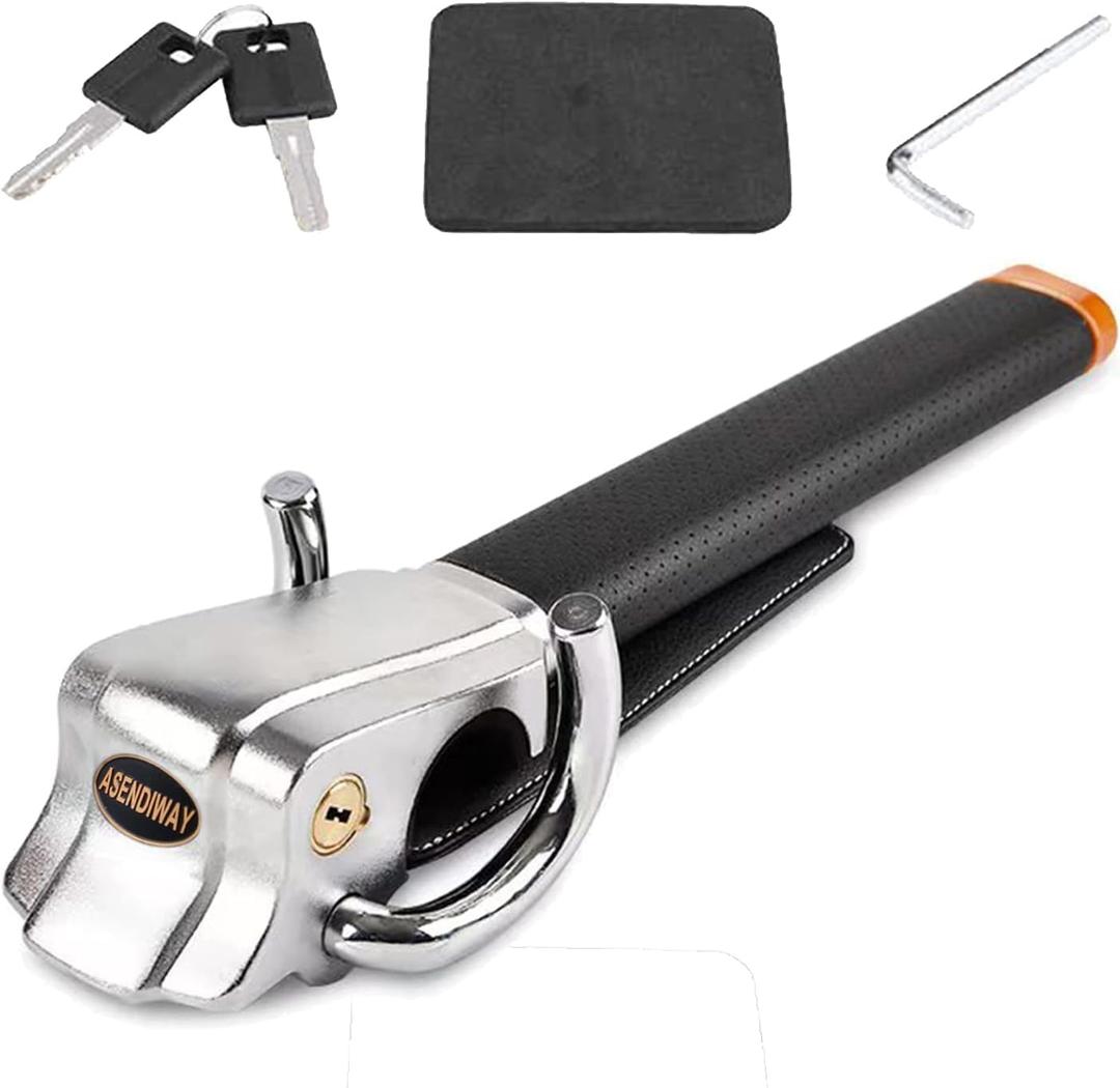 Steering Wheel Lock Universal Anti-Theft Device Heavy Duty Security Car Lock for Vehicle Auto Truck SUV Van with 2 Keys Black