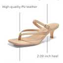 Coutgo Women's Square Open Toe Low Heel Sandals