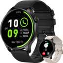 Smart Watch for Men Women Fitness: Waterproof Make/Answer Call Smart Watches for Men Digital Men's Watches Run Smartwatch Android Phones iPhone Samsung Compatible Heart Rate Monitor Step Tracker Black