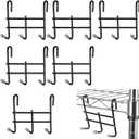 6 Pack 3 Hook Attachment for Wire Shelving 3.75" l x 1.625" d x 3.25" h Wire Shelving Hooks Accessories Steel Hanging Rack Metal for Storage Organizer(Black)