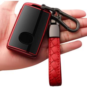 Sindeda for Mazda Key Fob Cover with Keychain Key Case Key Shell 360 Degree Full Protection Compatible with 2019-2025 Mazda 3, Mazda 3 Hatchback, 2020-2025 Mazda CX-5, CX-30, CX-9-Red