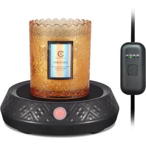 Candle Warmer with Timer Coffee Mug Heat Auto Off Function for Bedroom Study Living Room Kitchen Office Black Ceramic Electric Wax Melt Warmer Fits Yankee Jar Scented Candle Safe Release of Scent (05-Black)