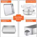 TeamFar Stainless Steel Bakeware Set of 8, Baking Roasting Pan Set with Lid, Lasagna Pan with lid, Square & Round Cake Pan, Loaf Pan & Muffin Pan, Healthy & Sturdy, Dishwasher Safe & Smooth
