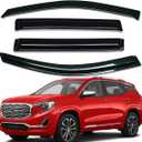 Lightronic Extra Durable Outside-Mount Auto Vent Window Visor, Fits 2018-2024 GMC Terrain, UV Protection Rain Guard, Original Wind Deflector, No-Drill Easy Install, Dark Smoke, 4-Pcs