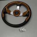 12.5 Inch Boat Steering Wheel with 3/4 Axle Marine Steering Wheel Adapter, Yachts, Pontoon Boats, Brown