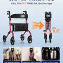 VOCIC Z27 Ultralight 12.7 lbs Rollator Walker with Seat for Seniors