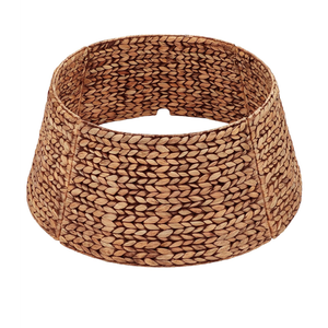 Rattan Christmas Tree Collar, Wicker Tree Skirt & Stand Base Cover (Brown Wash, 24 inch)