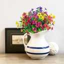 Artificial Flowers for Outdoor,20 Bundle UV Resistant Fake Flower Outdoor Faux Flowers Plastic Plants Shrubs for Indoor Outside Garden Home Decor(Mix Colors)