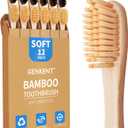 GENKENT Bamboo Toothbrushes 12 Pack Natural Toothbrushes BPA Free Soft Bristles Toothbrush Eco Friendly Charcoal Toothbrush for Travel