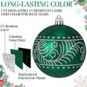 Soulchen 36 Pcs Christmas Balls Ornaments Bulk 3.15''/2.36''/1.57''Green & Silver Christmas Tree Decorations Glitter Xmas Decorative Hanging Ornaments Luxury Home Decor for Xmas (Green and Gold)