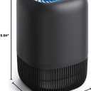 Air Purifiers for Bedroom with High Efficiency Filter Up to 1076 Ft for Pet Hair, Odors, Pollen, Smoke, Compact Air Cleaner with 3 Speeds, Timer, Aroma Quiet 360Intake Filter, Black