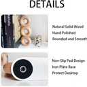 Book Ends for Shelves, 2 Handmade Walnut Wood with Metal Base Decorative Bookends for Heavy Books, Donut Cute Bookshelf Accessories,Unique Minimalist Shelf Decor for Living Room,Kitchen,Office