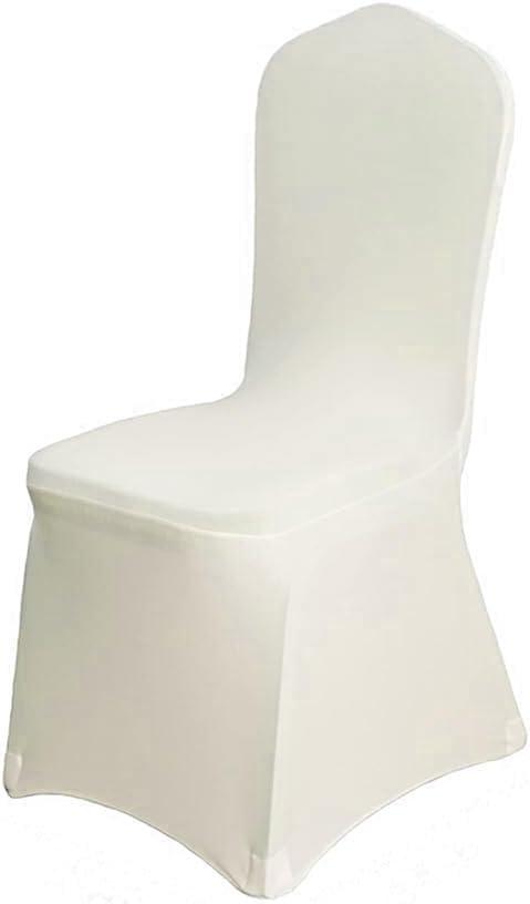 100 Pcs Beige Washable Removable Universal for Wedding Party Dining Banquet Polyester Spandex Stretch Slipcovers Chair Covers