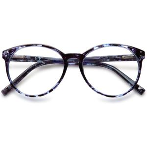 LianSan Reading Glasses for Women with Blue Light Blocking Lenses,Large Frame Womens Stylish Readers with Spring Hinge(Blue Tortoise,1.75x)