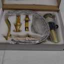 GGStudy 8 inch 2 Handles 3 Holes Widespread Bathroom Sink Faucet Antique Brass Bathroom Vanity Faucet Basin Mixer Tap Faucet Matching Metal Pop Up Drain with Overflow