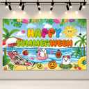 2 x 71"x 43" Happy Summerween Banner, Summerween Party Decorations, Summer Halloween Decorations