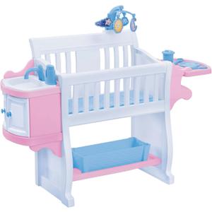 American Plastic Toys Kids My Very Own Nursery Baby Doll Playset with Crib, Feeding Station, Sink, Storage and Starry Night Mobile, Pink