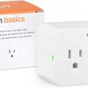 Amazon Basics Dual Smart Plug with Motion Sensor and Night Light, Works with Alexa Only, 2.4 GHz Wi-Fi, No Hub Required, 4.33 x 2.36 x 1.38 in, White