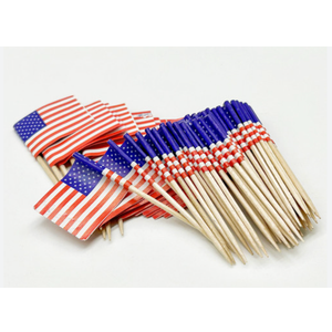 6 x Small American flags on sticks 75 Count per Pack