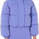 Amazon Essentials Womens Cropped Full-Zip  Puffer Jacket (Quilted Matte or Sherpa Fleece) L