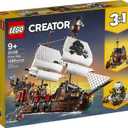 LEGO Creator 3 in 1 Pirate Ship Building Set, Kids can Rebuild The Pirate Ship into an Inn or Skull Island, Features 4 Minifigures and Shark Toy, Makes a Great Gift for Kids Ages 9+ Years Old, 31109