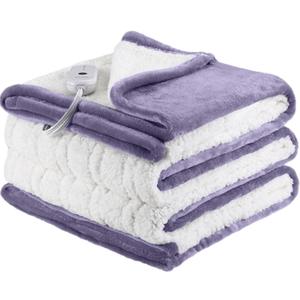ESTINGO Heated Blanket Electric Blanket Twin Size, Heating Blanket with 5 Heating Levels & 10 Hours Auto Off, Heated Blanket with Overheating Protection for Home, 62"x84", Lavender Purple
