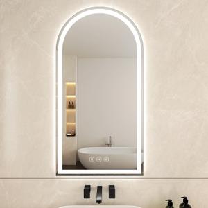 Arched LED Bathroom Mirrors with Lights 24"x48" LED Mirror for Bathroom,Led Vanity Mirror, Anti-Fog,LED Mirrors with Light, Anti-Fog, Dimmable, 3 Color, Shatterproof, Touch Sensor