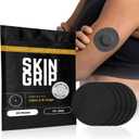 Skin Grip Freestyle Libre 2 Sensor Covers & Lingo CGM - 20 Pack | Waterproof & Sweatproof Patch, 15+ Days of Strong Grip, Pre-Cut Medical Tape, Continuous Glucose Monitor Patch, Black