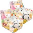 2pcs Stuffed Animal Storage Bean Bag Chair Covers, Large Zipper Clear PVC Stuffed Animal Organizer Bean Bag Seat, Suitable for Bedroom Nursery Play Room Decor, Easy to Clean