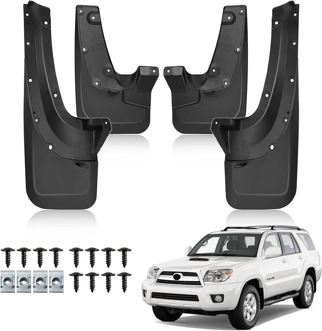XUKEY 4PCS Mud Flaps for Toyota 4Runner Limited 2005-2009 and Toyota 4Runner SR5 2005-2009 Mud Guards Mudflaps Car Accessories Front and Rear Mudflap Replacement Kit