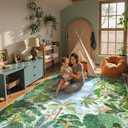 Lahome Summer Jungle Green 8x10 Rugs for Bedroom Living Room Kids Playroom