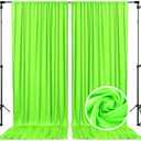 10 x 10 Feet Light Green A Backdrop Curtain for Partie, Background Curtains for Photoshoot, Birthday, Wedding, Halloween, Thanksgiving, Christmas, New Year Party Decorations 5Ft x 10Ft, 2 Panels