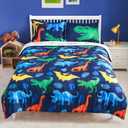 Joiedomi Kid Twin Comforter Set 5 Piece Dinosaur Bedding Set for Boys Girls Super Soft Microfiber Bed in a Bag with Comforter Sheets Pillowcase Sham