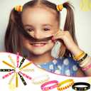 Dingion 48 Pieces Softball Accessories Set Includes 24 Softball Bracelets Wristband Silicone Bracelet 24 Hair Ties Sports Elastic Headband