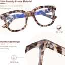 Madison Avenue Blue Light Blocking Glasses Oversized Fashion Blue Light Glasses for Women Anti Eyestrain & UV Protection Computer Eyeglasses (Grey Demi)