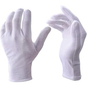 12 Pairs White Cotton Gloves Soft Hand Gloves Dust-Free Work for Men Women Art Crafting, Jewelry Handling, BBQ, Eczema Care, Coin Jewelry Watch Inspection, Dry Hands Sleeping, Archiva, Medium