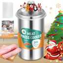 Newhai Deli Meat Maker Lunch Meat Press Ham Meat Cooker Healthy Homemade Ham with Thermometer 5 Secret Recipes Cooking Bags 304 Stainless Steel with Glass Cover