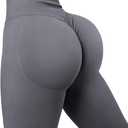 SUUKSESS Women Scrunch Butt Lifting Seamless Leggings Booty High Waisted Workout Yoga Pants (Gray, M)
