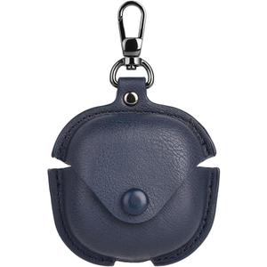 Leather Case Compatible for Samsung Galaxy Buds 2 Pro/Galaxy Buds 2/Galaxy Buds Pro/Galaxy Buds Live Protective Case with Keychain, Cute Cool Earphone Cover for Galaxy Earbuds Charging Case (Blue)