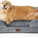 Bedsure XL Plus Orthopedic Dog Bed for Extra Large Dogs - Washable XLarge Dog Cat Bed Waterproof, Comfort Dogs Couch Sofa with Washable Removable Cover, Pet Bed with Nonskid Bottom, White, 48"