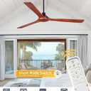 YOUKAIN 72 Inch Ceiling Fan No Light, 3 Blade Ceiling Fan, Walnut Wood, Remote Control, 6-Speed Reversible Motor, Timer, Outdoor Fans for patios, Living Room, 72-YJ817-DW-NL