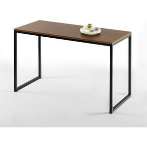 ZINUS Jennifer 55 Inch White Frame Desk, Computer Workstation, Office Desk, Easy Assembly, White (Brown)