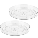 Clear Lazy Susan Organizer - 9 Inch Turntable for Cabinet to Maximize Storage and Simplify Accessibility in Kitchen, Bathroom, and Pantry Spaces. (2-Pack)