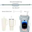 sportsnew Birthday Gifts for Women Personalized Initial Water Bottle Holder with Strap fits Most 40oz Tumbler with Handle Water Bottle Carrier Bag with Phone Pocket & Straw Topper Tumbler Accessories