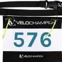 VeloChampion Running Waistpack Belt  Elastic Stretch Fit for Triathlon, Marathon, Cycling & Race Number Holder