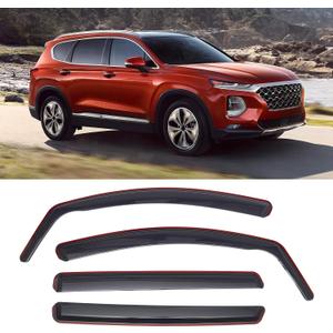 DORENA in-Channel Rain Guards Window Visors Fit for Hyundai Santa Fe 5 Seats 2019 2020 2021 2022 2023(Not for XL 7 Seat) Window Deflectors, Vent Deflector, Vent Window Visors Car Accessories 4pcs