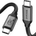 Silkland USB 4 Cable 6.6FT/2M for Thunderbolt 4, 40Gbps Data Transfer, 8K/5K@60Hz, 4K@240Hz, 240W Charging, Braided USB C Video Cable Compatible with MacBook, Portable Monitor, SSD, Docking, iPad