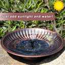12.3" Solar Fountain Bird Bath for Outside, Metal Solar Bird Bath Fountains, Bird Bath Bubbler for Garden Patio Decor (Copper)