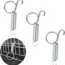 4pcs 75mm Metal Finger Spring Latch Hook, One-Handed Cage Door Spring Hooks, Large Cages Lock for Fixing Pet Cage Door,Bunnies, Rodents, Hamsters, Squirrels, Birds Cages Hook